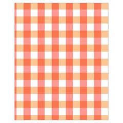 Gingham Duo Red On Orange Drawstring Bag (small) by retrotoomoderndesigns