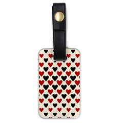 Red & Black Hearts - Eggshell Luggage Tags (one Side)  by WensdaiAmbrose