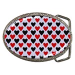 Red & White Hearts- Lilac Blue Belt Buckles Front