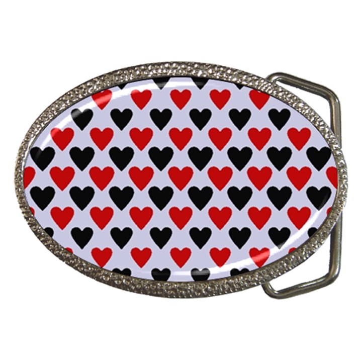 Red & White Hearts- Lilac Blue Belt Buckles