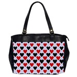 Red & White Hearts- Lilac Blue Oversize Office Handbag (2 Sides) Front