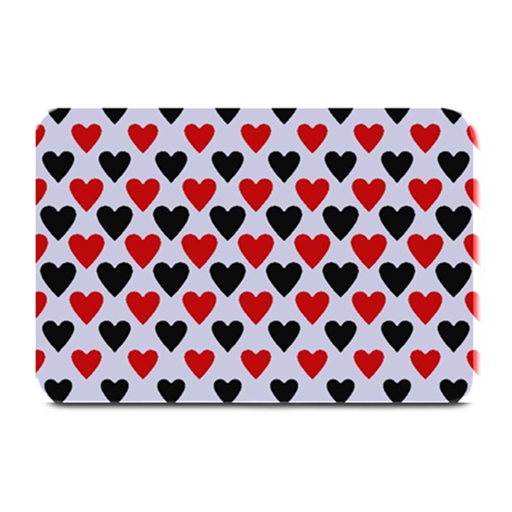 Red & White Hearts- Lilac Blue Plate Mats