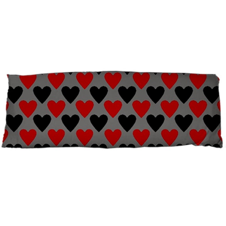 Red & Black Hearts - Grey Body Pillow Case Dakimakura (Two Sides)