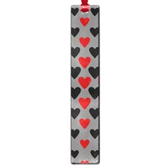 Red & Black Hearts - Grey Large Book Marks by WensdaiAmbrose