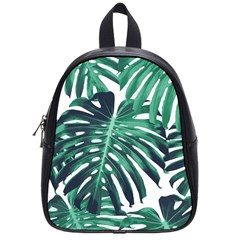 Green Monstera leaves School Bag (Small)