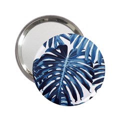 Blue monstera leaves 2.25  Handbag Mirrors