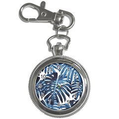 Blue monstera leaves Key Chain Watches