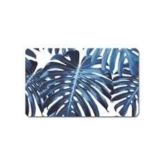 Blue monstera leaves Magnet (Name Card)