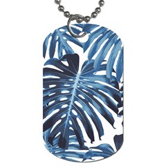 Blue monstera leaves Dog Tag (Two Sides)