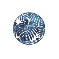 Blue monstera leaves Hat Clip Ball Marker