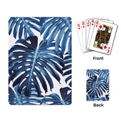 Blue monstera leaves Playing Cards Single Design