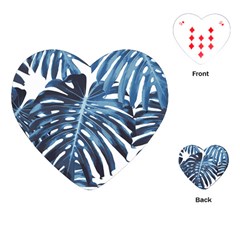 Blue monstera leaves Playing Cards (Heart)