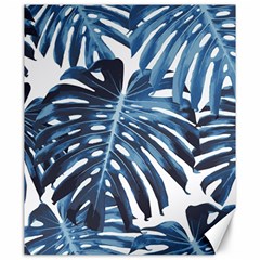 Blue monstera leaves Canvas 20  x 24 