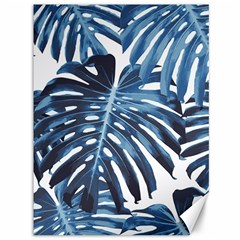 Blue monstera leaves Canvas 36  x 48 