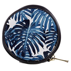 Blue monstera leaves Mini Makeup Bag