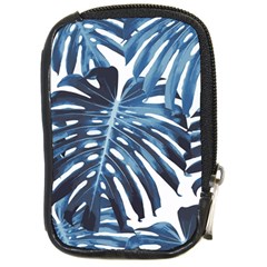 Blue monstera leaves Compact Camera Leather Case