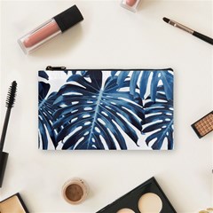 Blue monstera leaves Cosmetic Bag (Small)