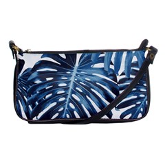 Blue monstera leaves Shoulder Clutch Bag