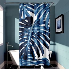 Blue monstera leaves Shower Curtain 36  x 72  (Stall) 