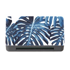 Blue monstera leaves Memory Card Reader with CF