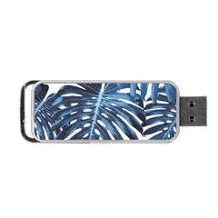 Blue monstera leaves Portable USB Flash (One Side)