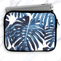 Blue monstera leaves Apple iPad 2/3/4 Zipper Cases