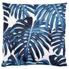 Blue monstera leaves Standard Flano Cushion Case (One Side)