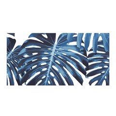 Blue monstera leaves Satin Wrap