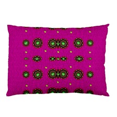 Stars In Fern And Love Ornate Pillow Case by pepitasart