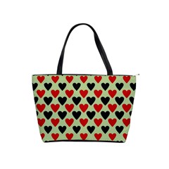 Red & Black Hearts - Olive Classic Shoulder Handbag by WensdaiAmbrose