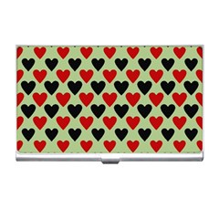 Red & Black Hearts - Olive Business Card Holder by WensdaiAmbrose