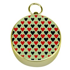 Red & Black Hearts - Olive Gold Compasses by WensdaiAmbrose