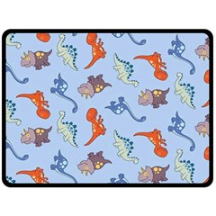 Dinosaurs - Baby Blue Double Sided Fleece Blanket (large)  by WensdaiAmbrose