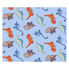 Dinosaurs - Baby Blue Double Sided Flano Blanket (small)  by WensdaiAmbrose