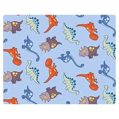 Dinosaurs - Baby Blue Double Sided Flano Blanket (medium)  by WensdaiAmbrose