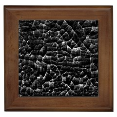 Black And White Grunge Cracked Abstract Print Framed Tiles by dflcprintsclothing