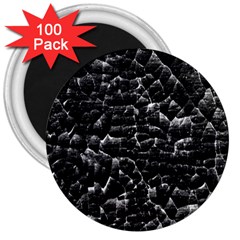 Black And White Grunge Cracked Abstract Print 3  Magnets (100 Pack) by dflcprintsclothing