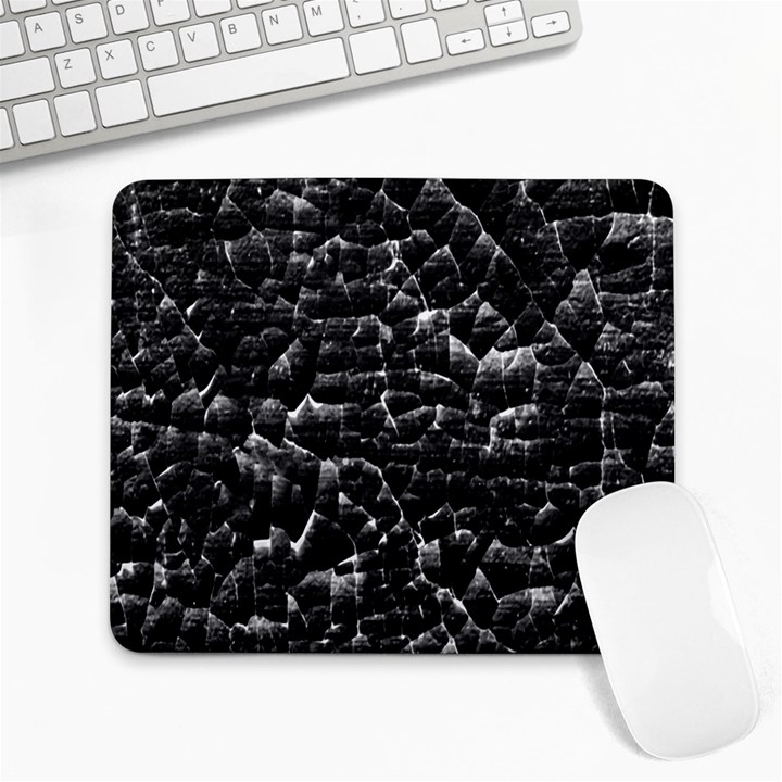 Black And White Grunge Cracked Abstract Print Large Mousepads