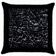 Black And White Grunge Cracked Abstract Print Throw Pillow Case (black) by dflcprintsclothing