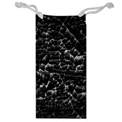 Black And White Grunge Cracked Abstract Print Jewelry Bag by dflcprintsclothing