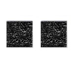 Black And White Grunge Cracked Abstract Print Cufflinks (Square) Front(Pair)