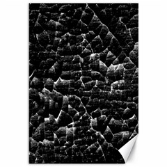 Black And White Grunge Cracked Abstract Print Canvas 12  X 18  by dflcprintsclothing