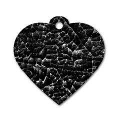 Black And White Grunge Cracked Abstract Print Dog Tag Heart (two Sides) by dflcprintsclothing