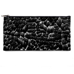 Black And White Grunge Cracked Abstract Print Pencil Cases by dflcprintsclothing