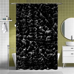 Black And White Grunge Cracked Abstract Print Shower Curtain 48  X 72  (small)  by dflcprintsclothing