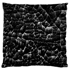 Black And White Grunge Cracked Abstract Print Large Cushion Case (one Side)