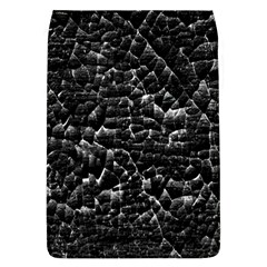 Black And White Grunge Cracked Abstract Print Removable Flap Cover (l)