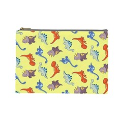 Dinosaurs - Yellow Finch Cosmetic Bag (large) by WensdaiAmbrose