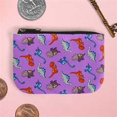 Dinosaurs - Violet Mini Coin Purse by WensdaiAmbrose