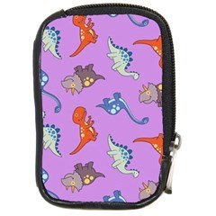 Dinosaurs - Violet Compact Camera Leather Case by WensdaiAmbrose